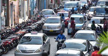 Traffic in Male': A Chinese construction company was ordered to pay up to MVR 480,000 in fines for damaging a taxi amidst construction. PHOTO / MIHAARU
