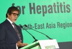 Indian Bollywood actor Amitabh Bachchan addresses an event in Mumbai on May 12, 2017, held to announce him as World Health Organization (WHO) goodwill ambassador for Hepatitis in South-East Asia. PHOTO/AFP