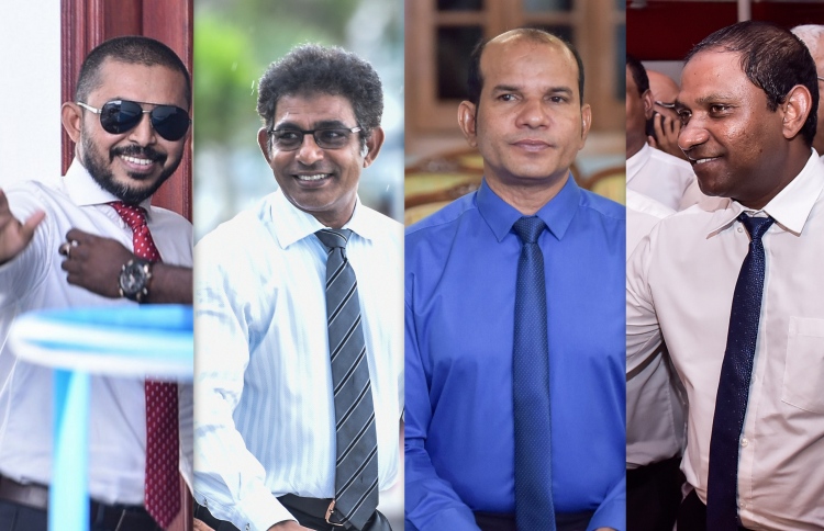 The four 'expelled' MPs: (from left) MP Ameeth, MP Waheed, MP Abdul Latheef and MP Saud