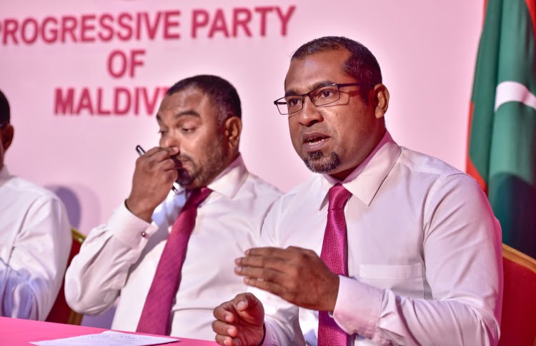 PPM's SG Abdulla Khaleel speaks at PPM press conference. FILE PHOTO/MIHAARU