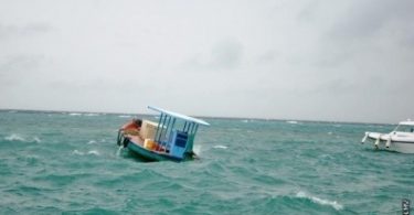 A boat in rough weather