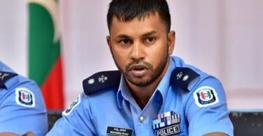 Chief Superintendent of Police Mohamed Riyaz speaking at a press conference --