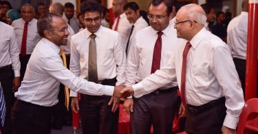 Former President Maumoon with top opposition leaders PHOTO:Hussain Waheed/Mihaaru
