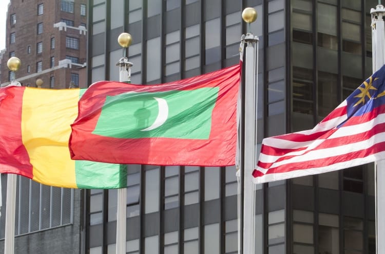 Maldives flag at the UN headquarters
