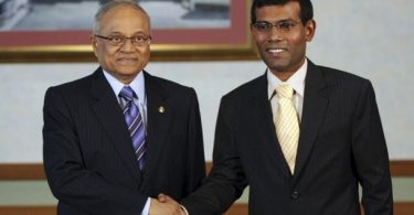 Former Presidents Maumoon Abdul Gayoom and Mohamed Nasheed 