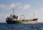 The STO's oil tanker named "Guraab" that was run aground a reef in Lhaviyani atoll on October 16, 2017. PHOTO / MNDF