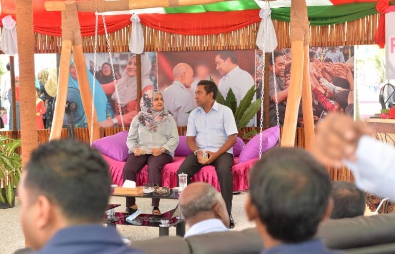 President Abdulla Yameen and First Lady Fathimath Ibrahim