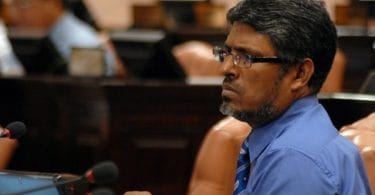 Former Ungoofaaru MP Dr Afrasheem Ali pictured at a parliament sitting. PHOTO/MAJLIS