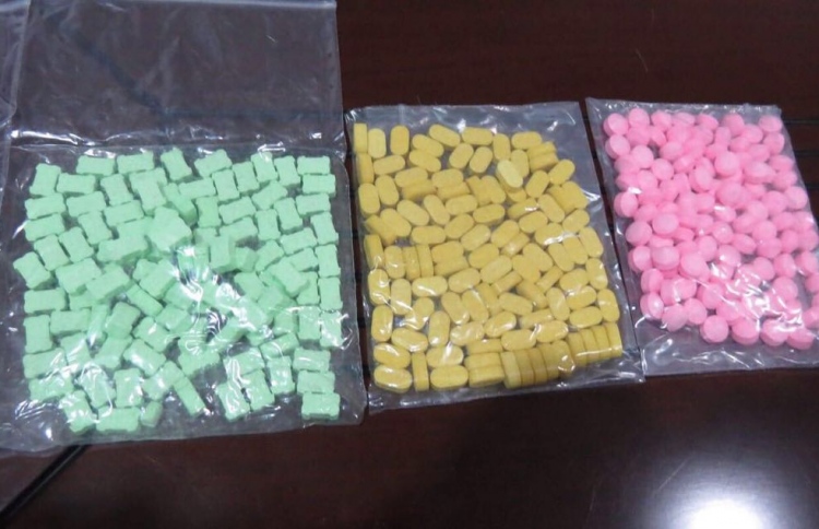 The 'ecstasy' pills that were found inside the package that was delivered from Netherlands to an individual in Addu City. PHOTO / MALDIVES CUSTOMS