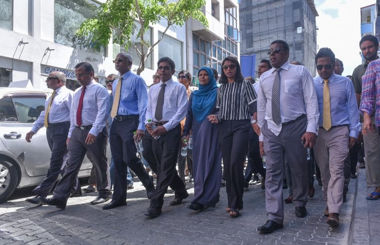 Opposition lawmakers pictured en route to the parliament. PHOTO/MIHAARU