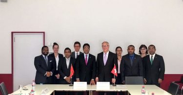 PPM's parliamentary group pose for picture with Swiss Ambassador to Asia Pacific Region after a meeting on the political landscape of the Maldives.