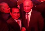 Parliament Speaker Abdulla Maseeh (L) pose for picture with Russian president Vladimir Putin after the 137th Inter-Parliamentary Union (IPU) Assembly in Russia.