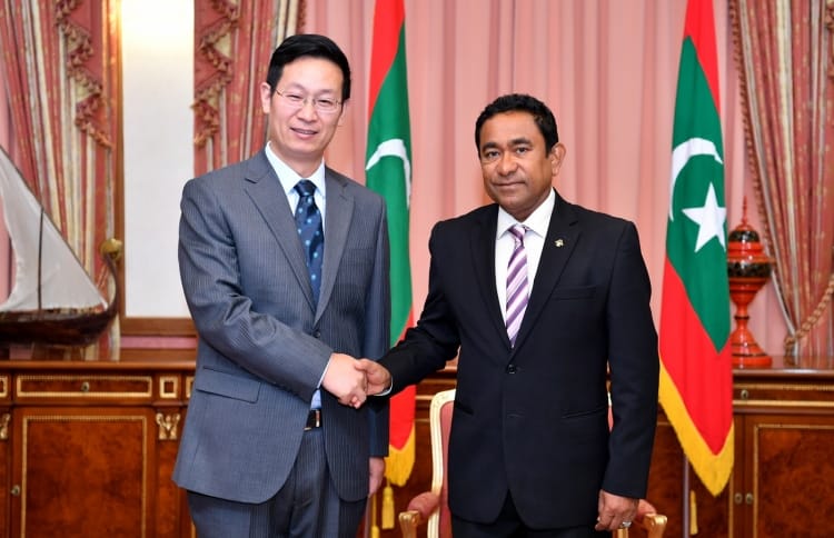 President Yameen meeting the Chinese Ambassador