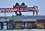I-beams are placed at the approach bridge on the Male end of the China-Maldives Friendship Bridge PHOTO: NISHAN ALI/MIHAARU