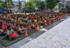 Students of Thaajuddin School at an assembly. PHOTO: HUSSAIN WAHEED/MIHAARU