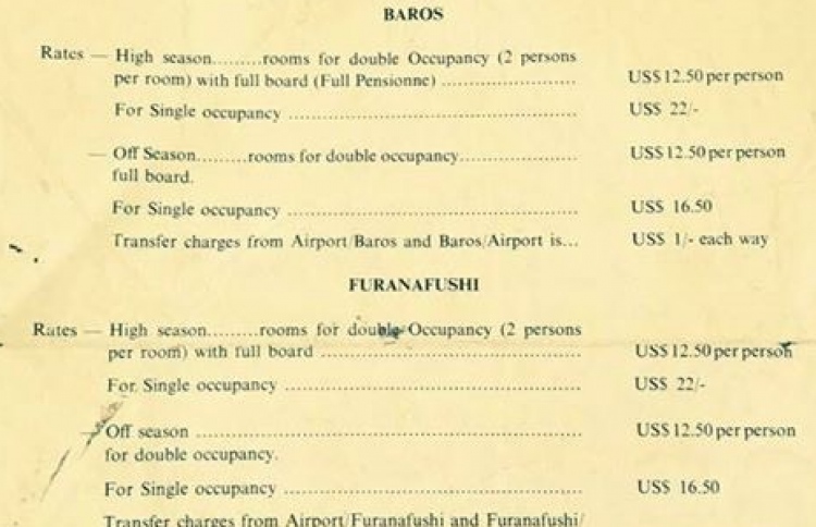 Someof the earliest invoices from Maldives resorts