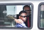 Ex-VP Ahmed Adheeb pictured inside a police vehicle as he is escorted back to Dhoonidhoo detention centre after his preliminary hearing at the Criminal Court. PHOTO: HUSSAIN WAHEED/MIHAARU