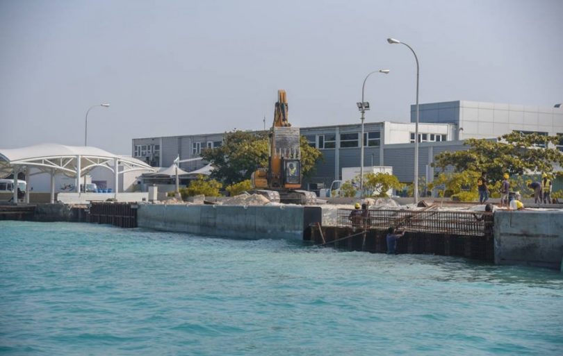 breakwater being done - new terminal area of VIA