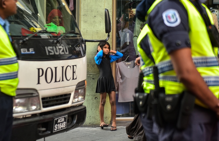 a child near an area police operating