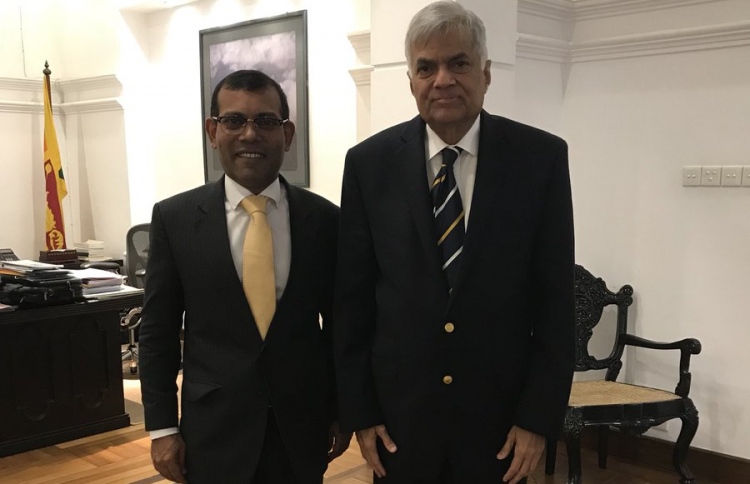 Nasheed with Sri Lankan Prime Minister