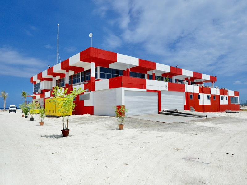 The new aerodrome and ground aids building was opened in April 2019. Credit: Maldives Airports Company Limited.