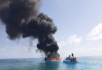 Speed boat caught fire near Thaa Atoll Guraidhoo