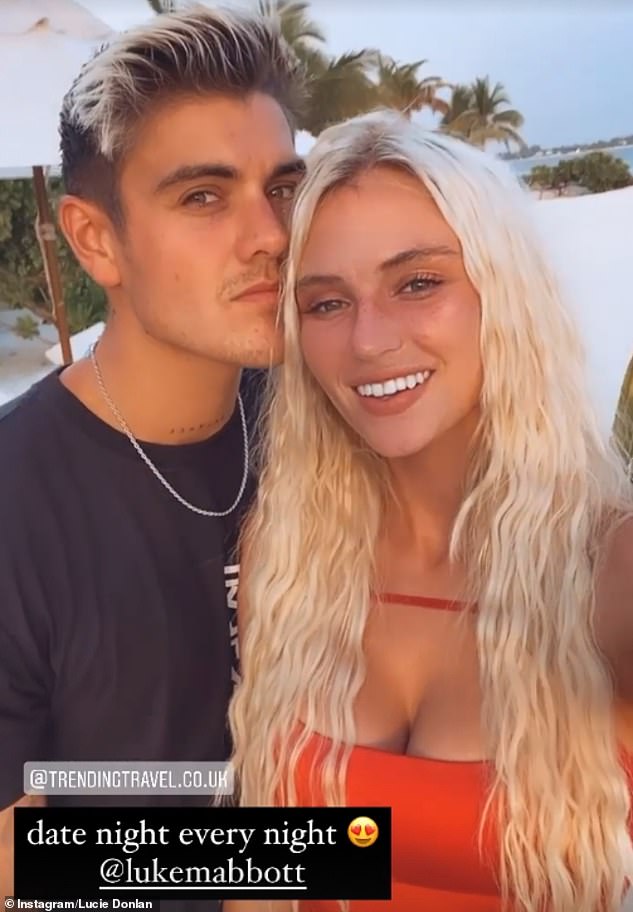 Happy couple: A few days prior, Lucie radiated beauty as she took to her stories to share a snap with her boyfriend, 25, as they headed out for a 'date night'