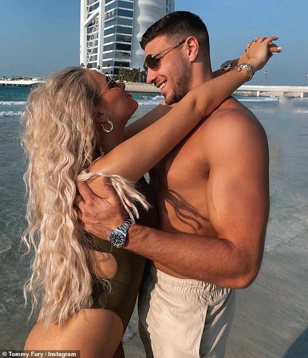 Loved-up: It came after Tommy sparked speculation he has asked Molly-Mae to marry him after he called her his 'wife' in an Instagram post on Sunday
